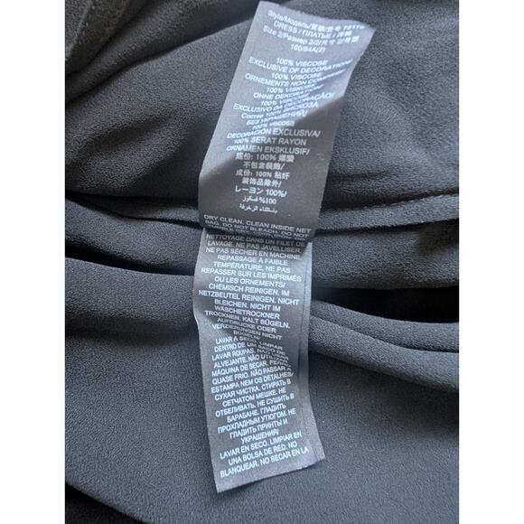 Defect Tory Burch EMBROIDERED WRAP Midi DRESS Sz 2 Golden Sequins Black #2A458 - Picture 15 of 15